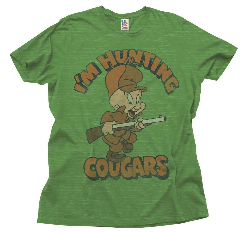 Looney Tunes Elmer Fudd I'm Hunting Cougars T-Shirt-tvso