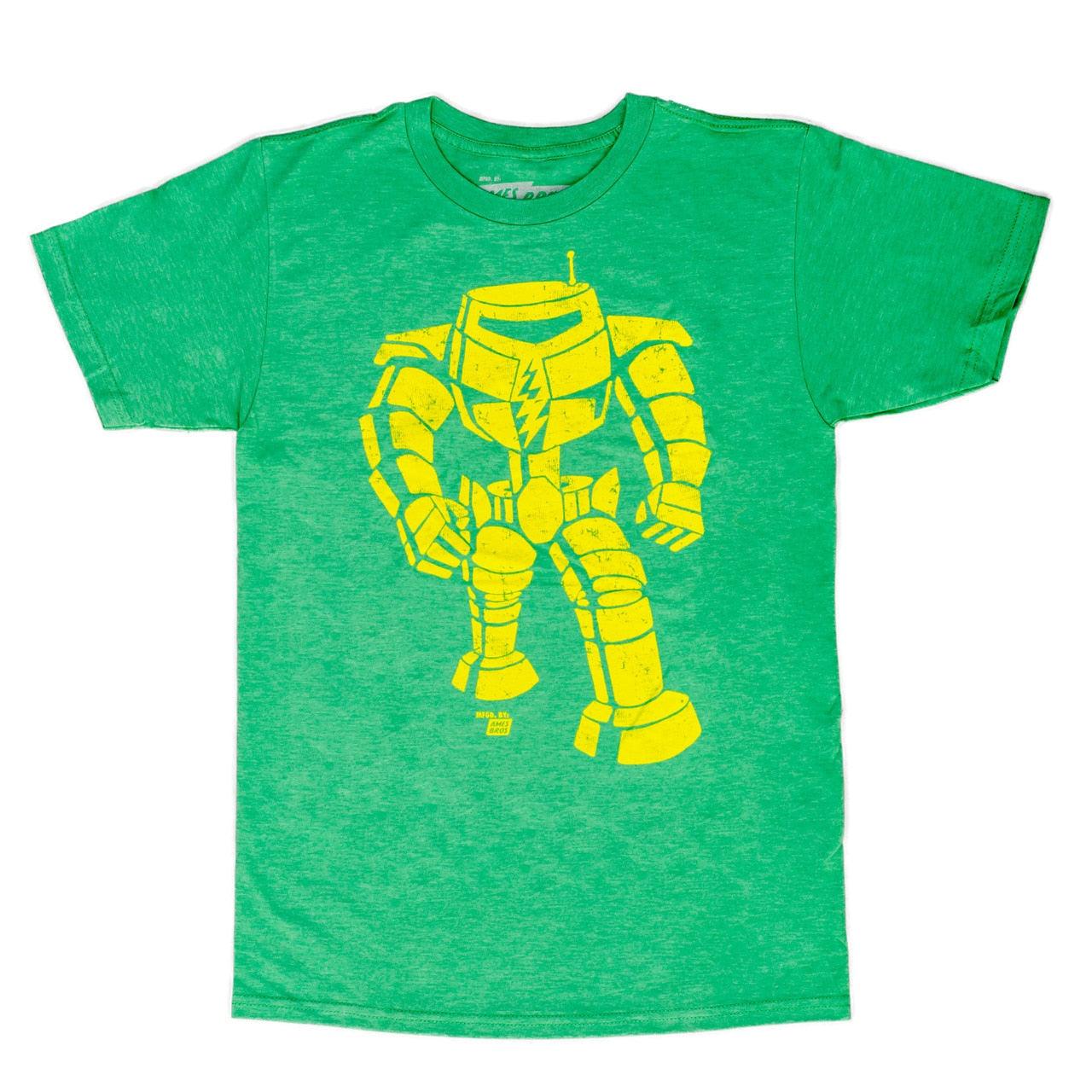 Man-Bot Vintage Graphic Green Adult T-shirt-tvso