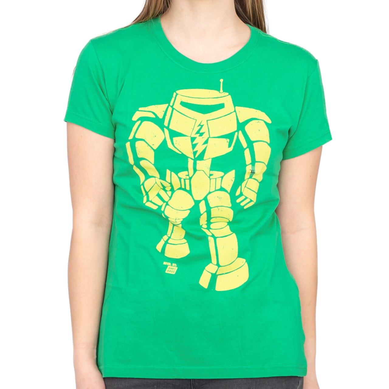 Man-Bot Vintage Graphic Green JUNIORS T-shirt-tvso