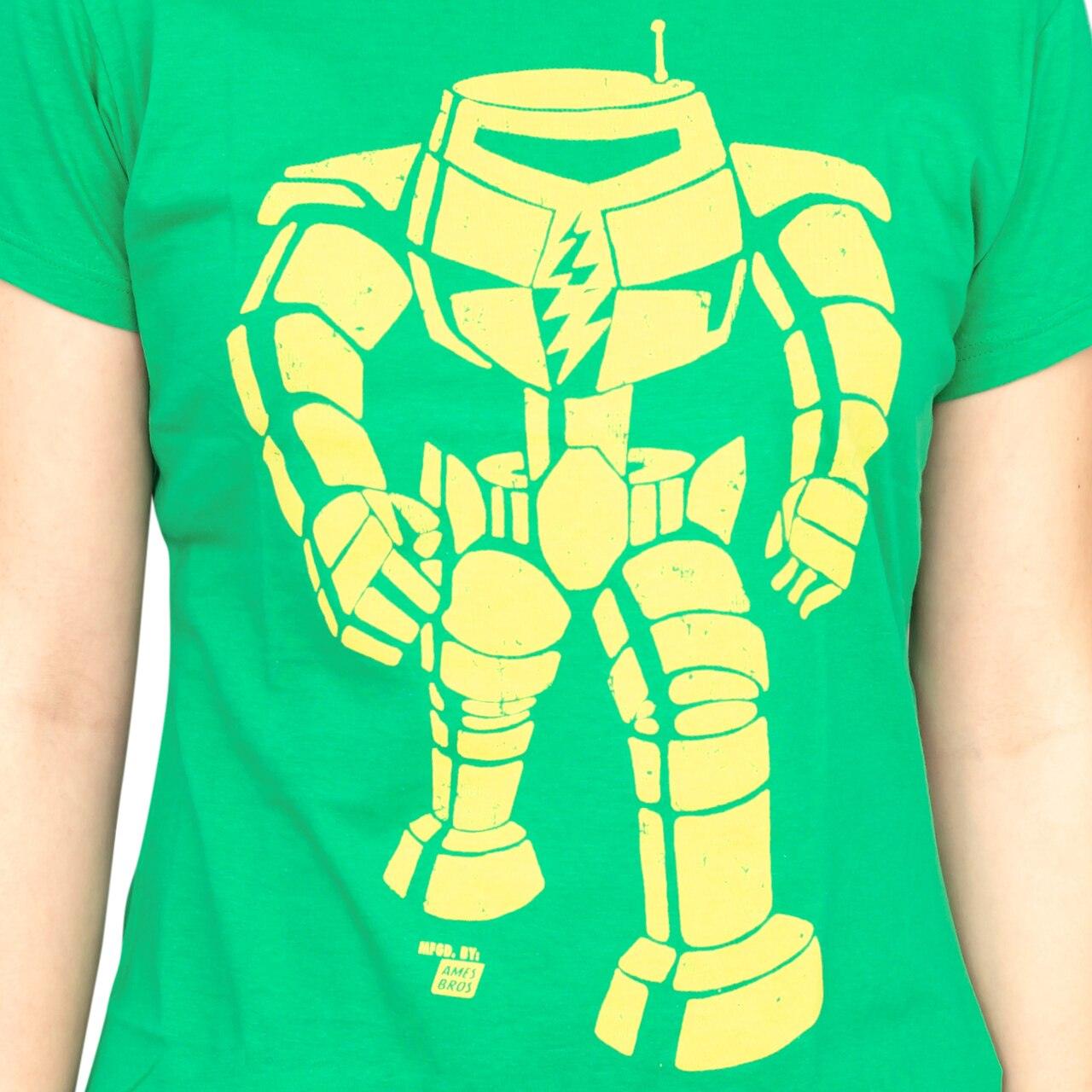 Man-Bot Vintage Graphic Green JUNIORS T-shirt-tvso