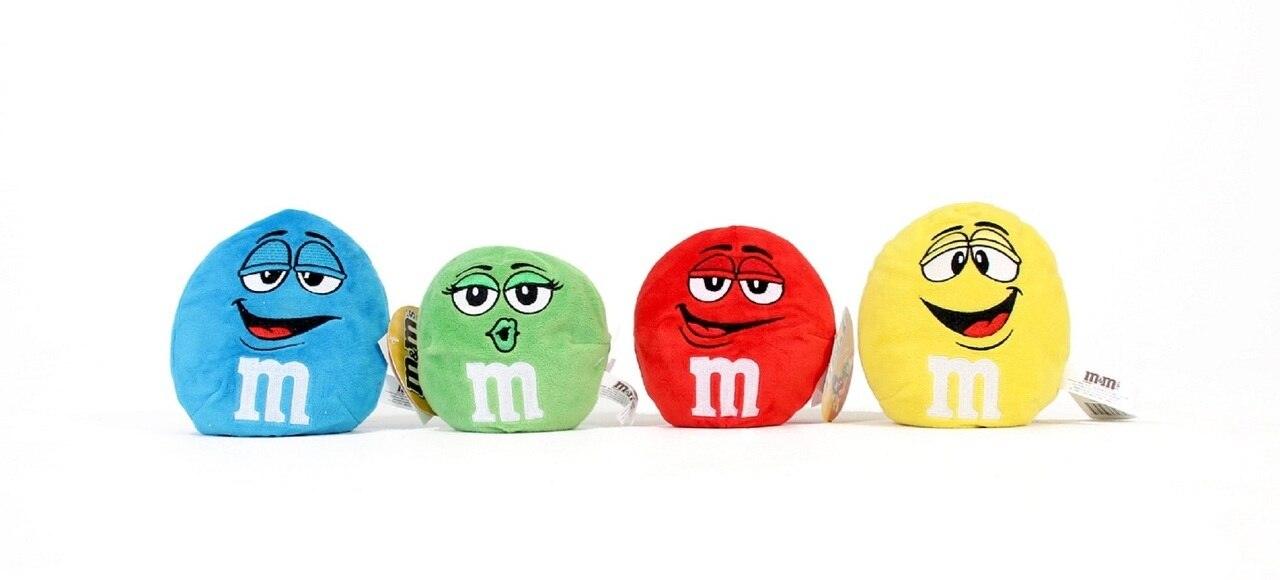 M&M Characters, M&M M&M's Chocolate Candy Character Face Plush Beanie Ball  - M&M's 