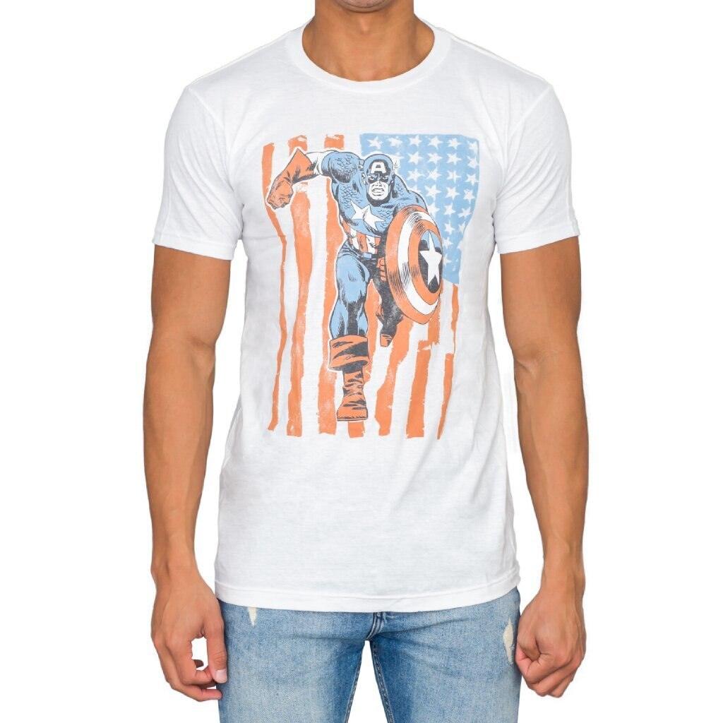 Marvel Captain America Flag T-Shirt-tvso