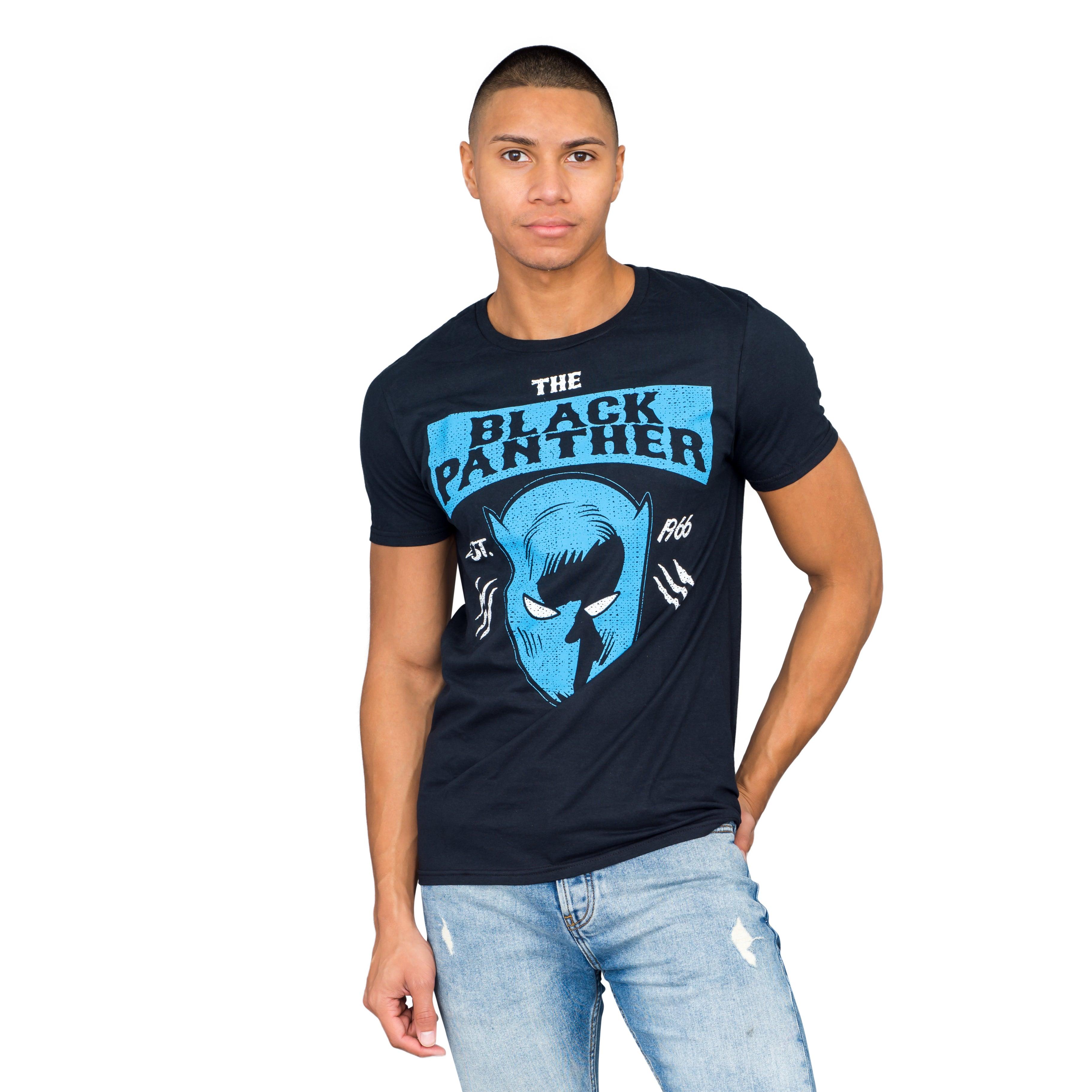 Marvel Comics Black Panther Headshot Est 1966 Black T-shirt - TVStoreOnline