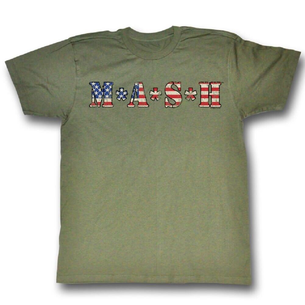Mash American Flag Army Green T-shirt-tvso