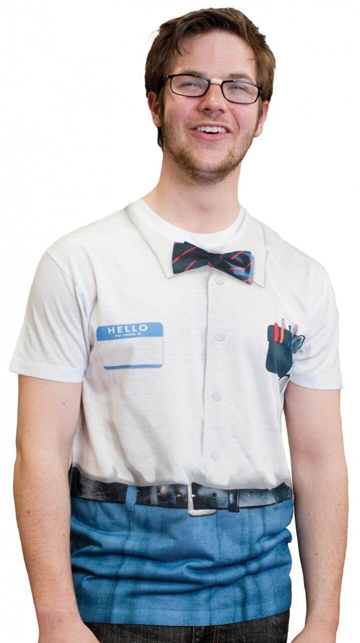 Mens Faux Nerd Short Sleeve Tee-tvso