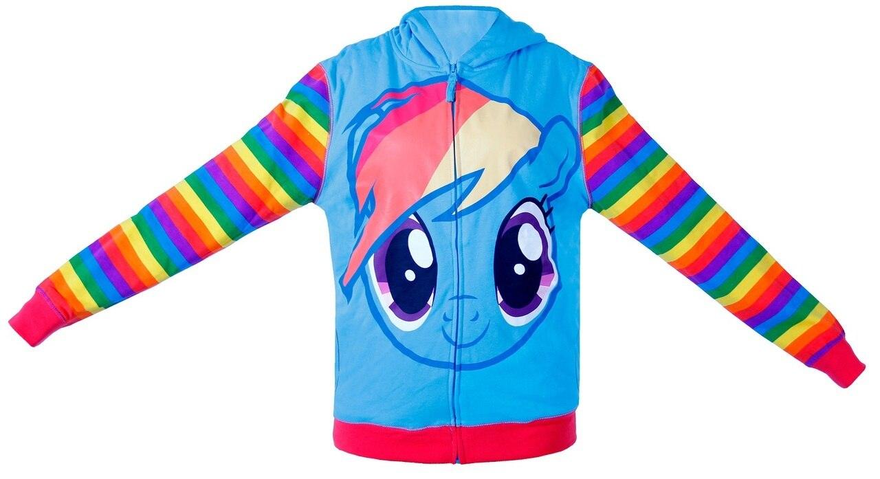 Mens Rainbow Dash Striped Hoodie-tvso