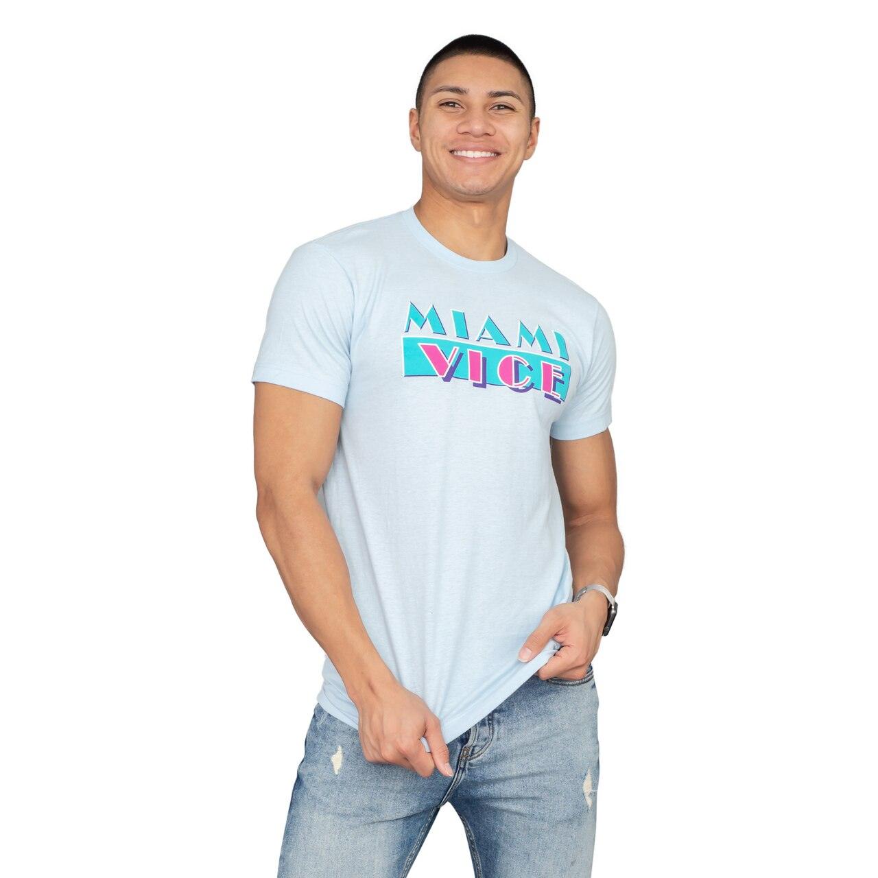Miami Vice Light Blue Logo T-shirt-tvso