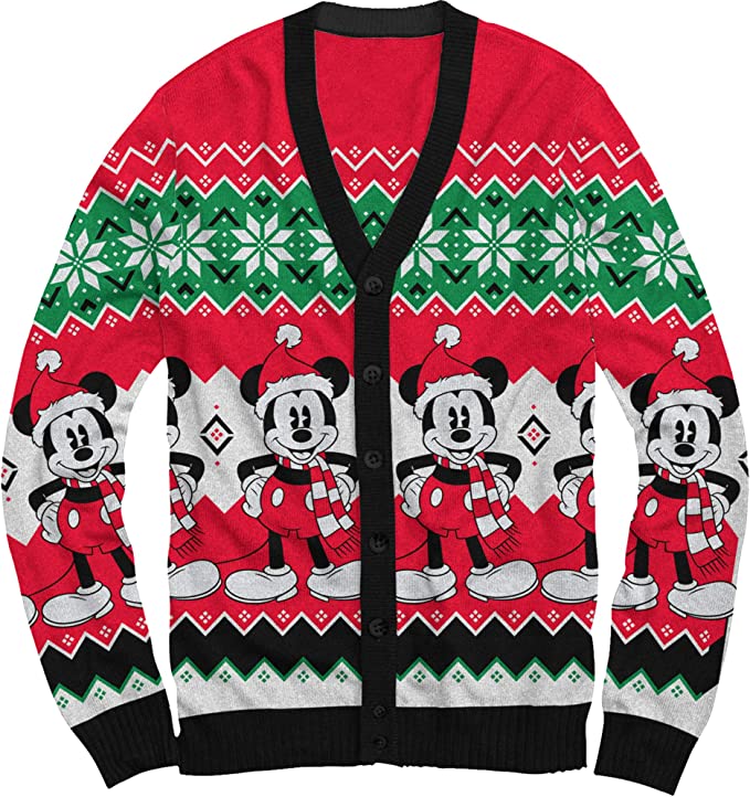 Mickey Mouse Santa Hat Cardigan Ugly Christmas Sweater - TVStoreOnline