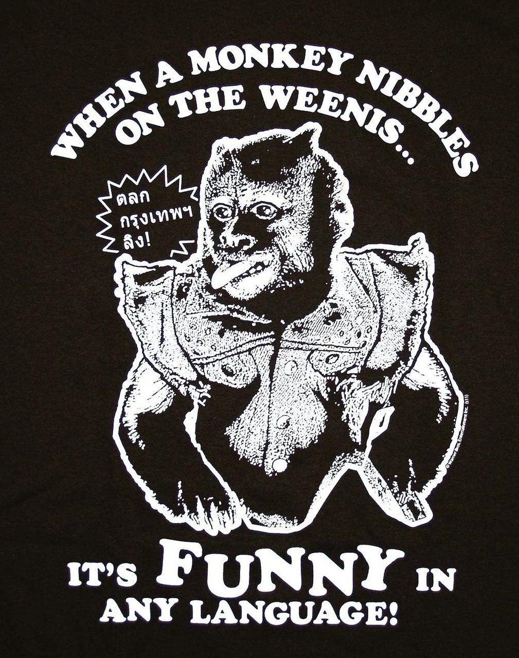 Monkey Nibbles on the Weenis Funny T-shirt-tvso