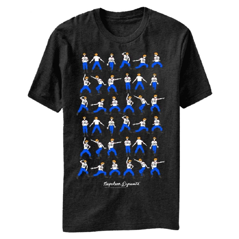 Napoleon Dynamite Dance Moves Adult Black T-Shirt-tvso