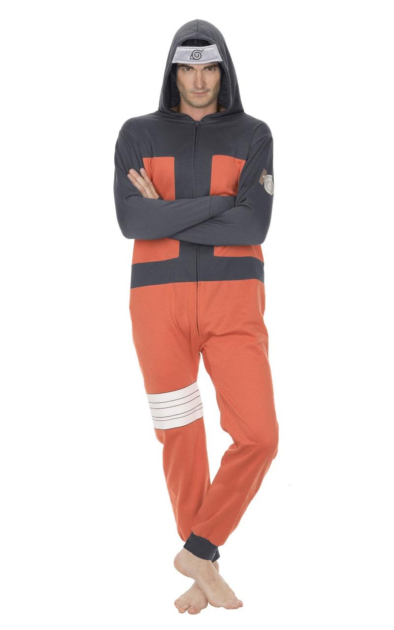 Naruto Shippuden Hidden Leaf Village Hooded One Piece Pajama-tvso