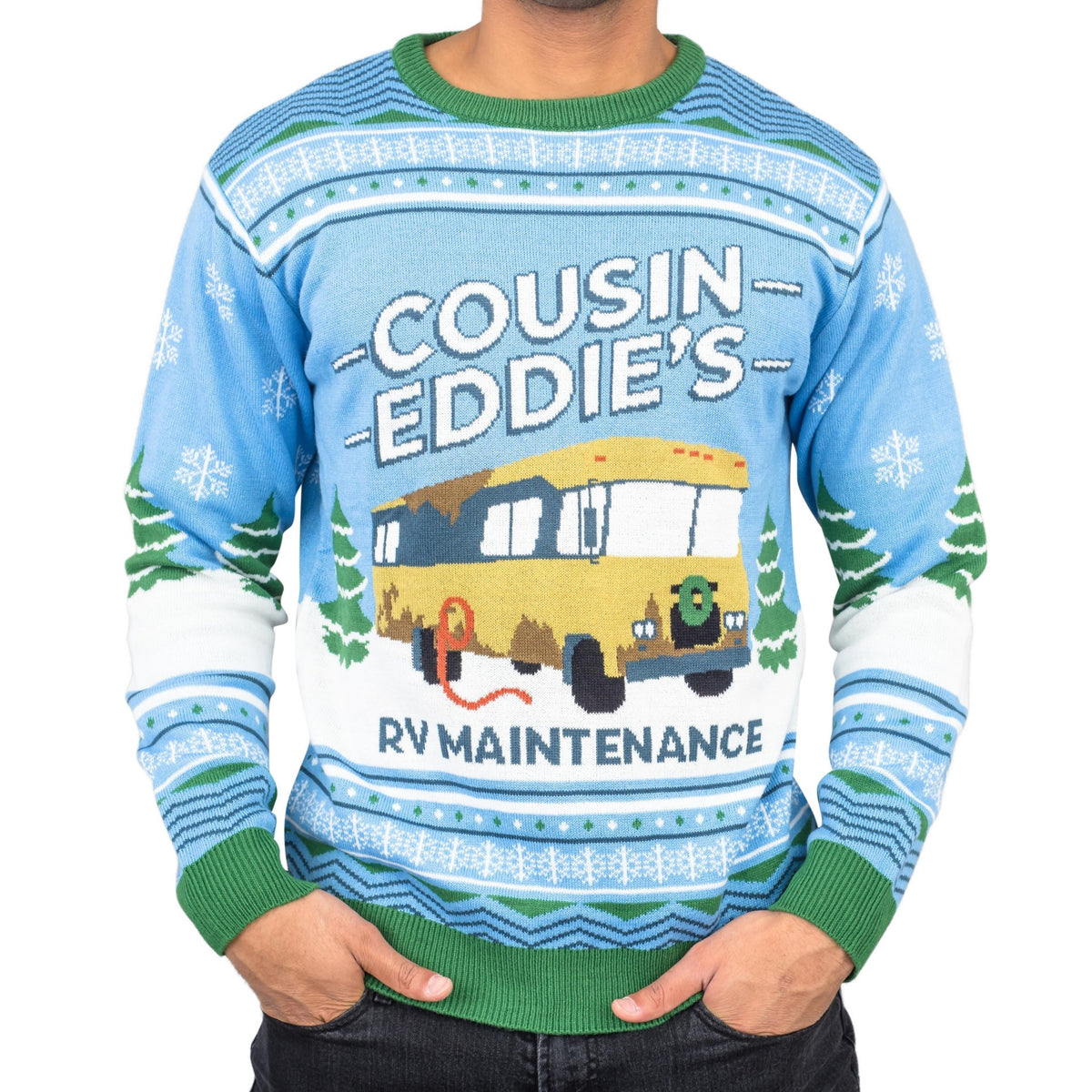 National Lampoon Christmas Vacation Blue Eddies Ugly Christmas Sweater - TVStoreOnline
