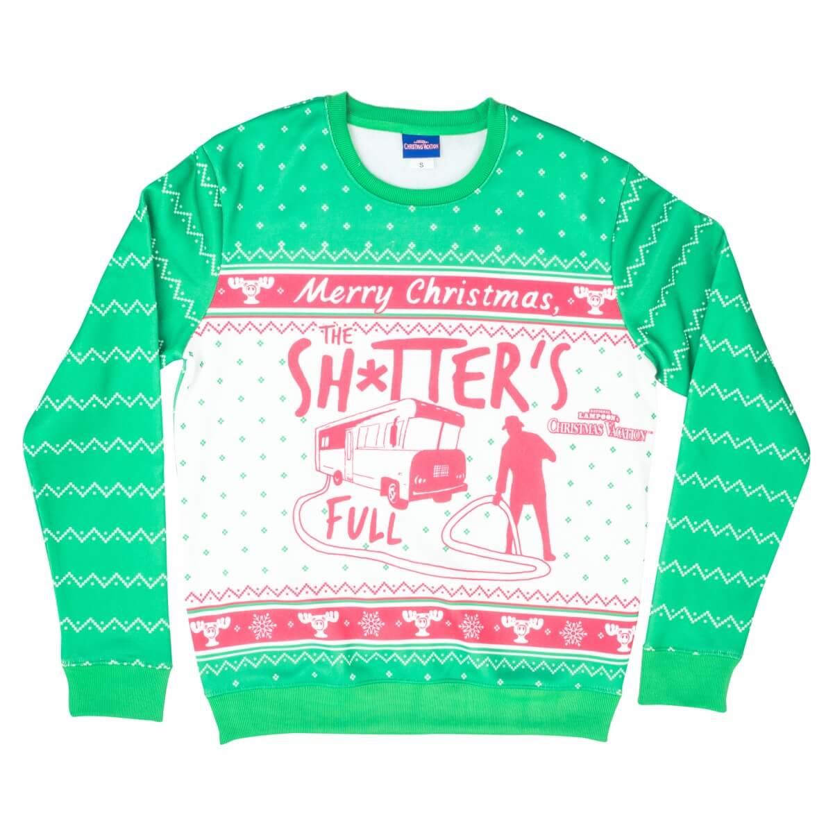 National Lampoons Christmas Vacation Bathroom's All Full Full Ugly Christmas Sweater - TVStoreOnline