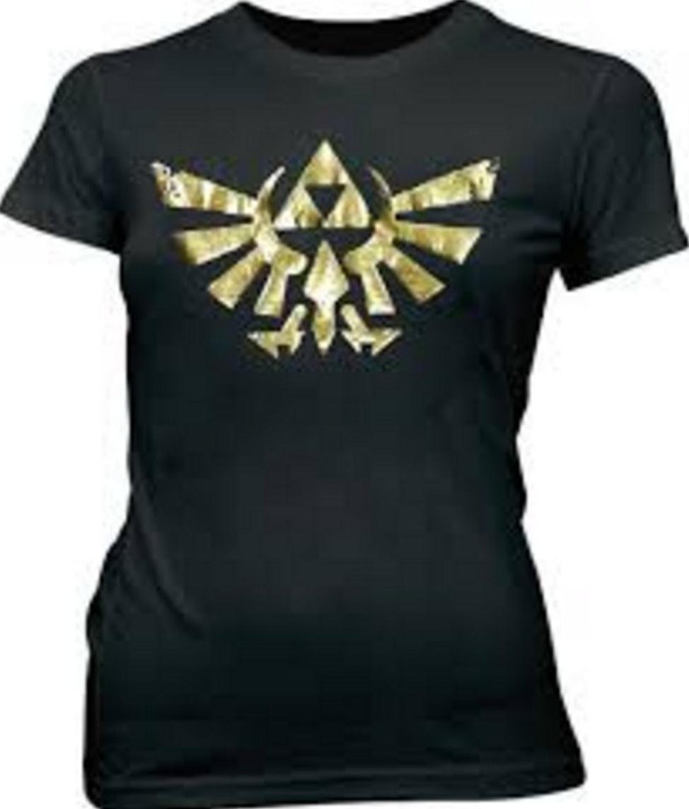 Nintendo Legend of Zelda Gold Foil Triforce Logo T-shirt-tvso