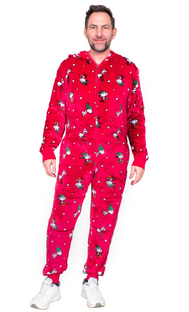 Peanuts Snoopy All Over Pajama Zip Up Union Suit Sleepwear - TVStoreOnline