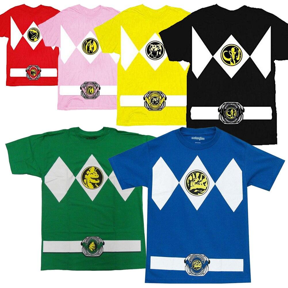Power Rangers Costume Adult T-Shirt-tvso