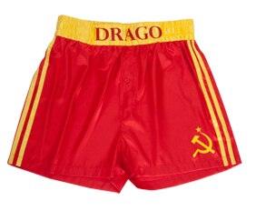 Red Ivan Drago Satin Robe and Short Set-tvso