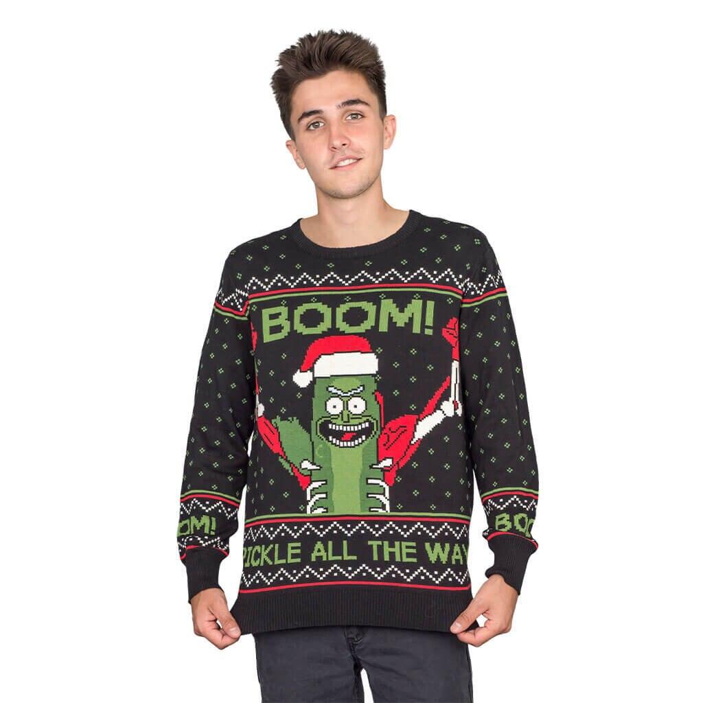 Rick and Morty Boom! PickleRick Adult Ugly Christmas Sweater-tvso
