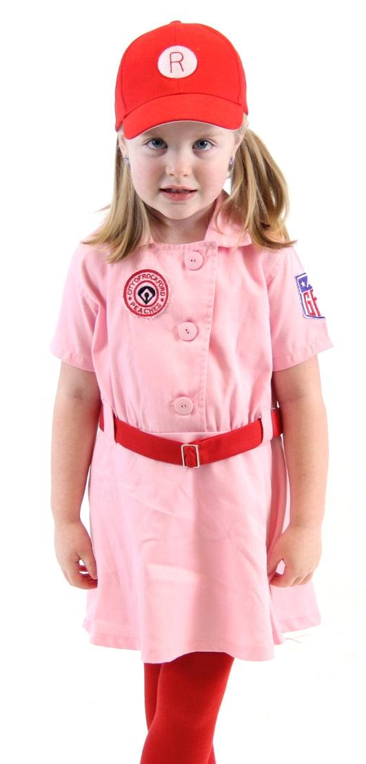 Rockford Peaches Pink Baseball Girls Costume Dress-tvso