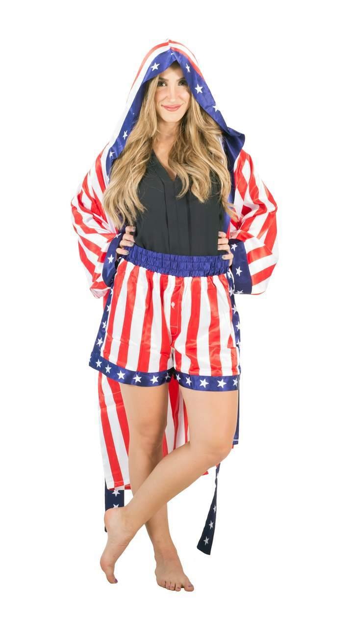 Rocky Apollo Creed Satin Robe with Boxer Shorts-tvso