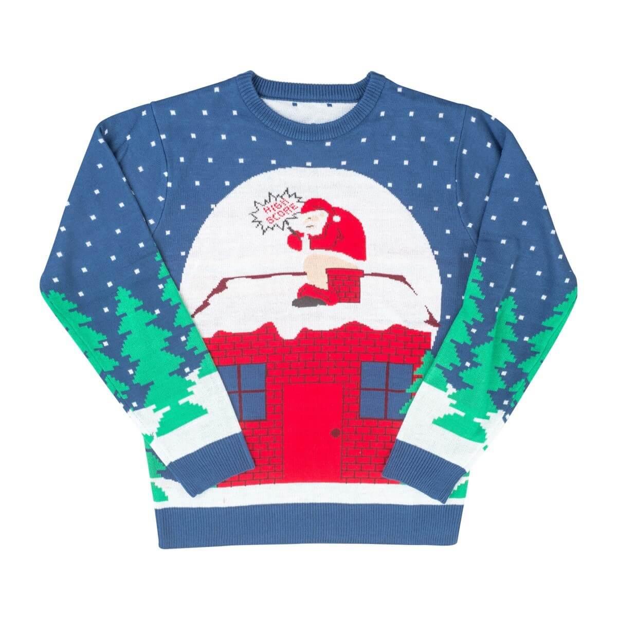 Santa Claus Chimney Adult Unisex Ugly Christmas Sweater - TVStoreOnline