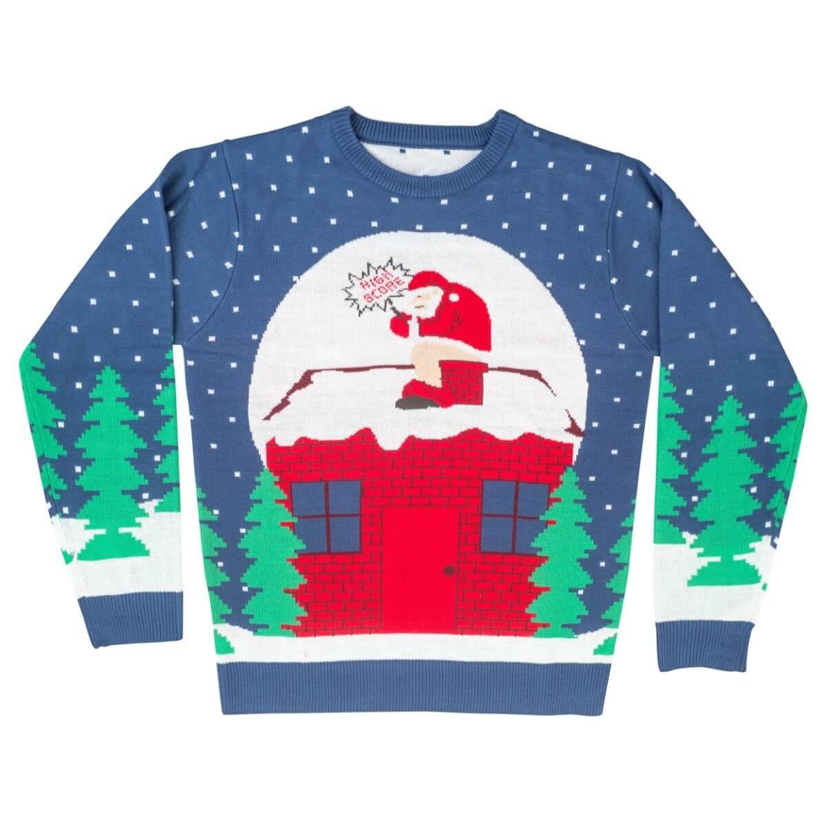 Santa Claus Chimney Adult Unisex Ugly Christmas Sweater - TVStoreOnline