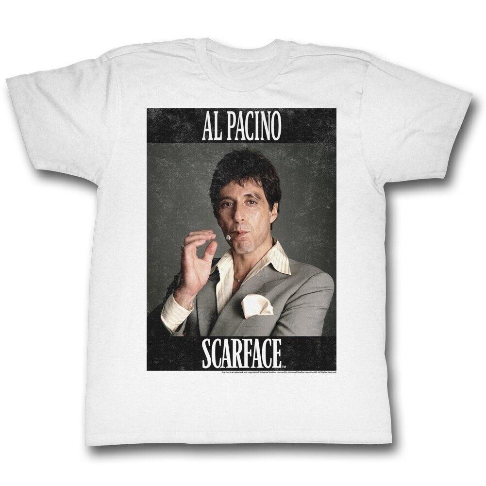 Scarface Al Pacino Smoking Cigar Framed T-Shirt-tvso