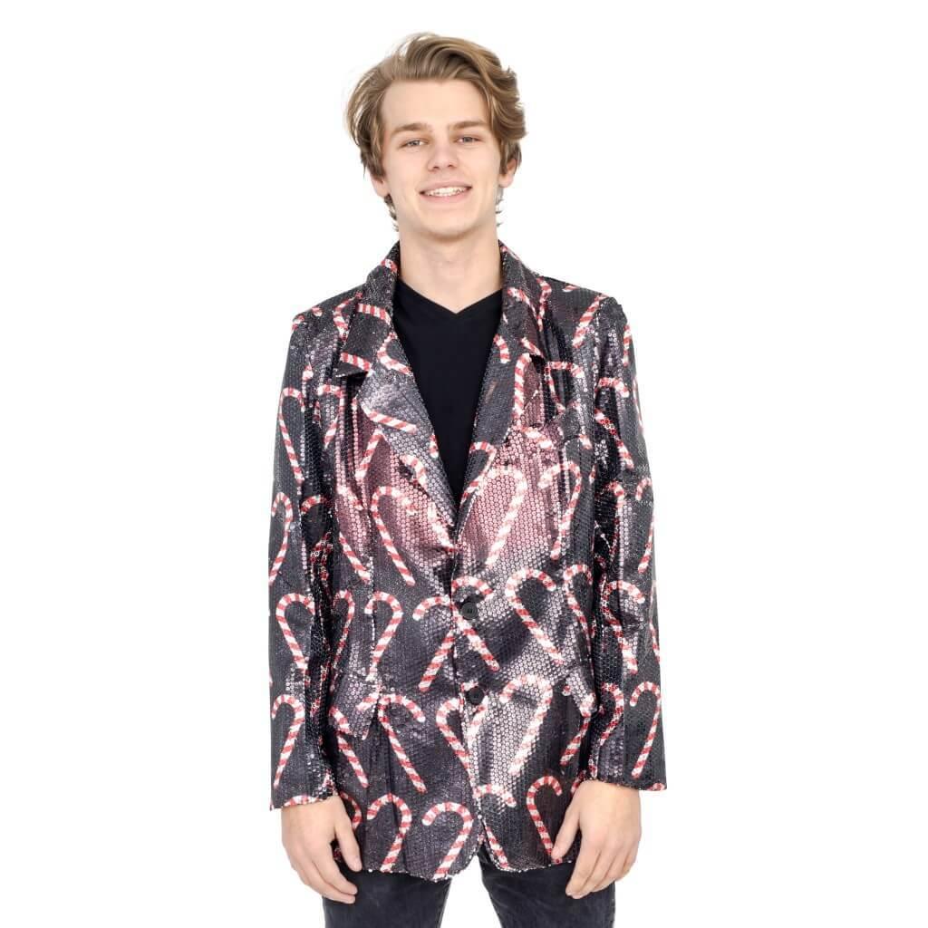 Sequin Candy Cane Blazer Jacket-tvso