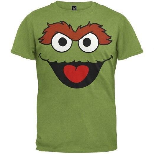 Sesame Street Oscar the Grouch Face T-shirt-tvso