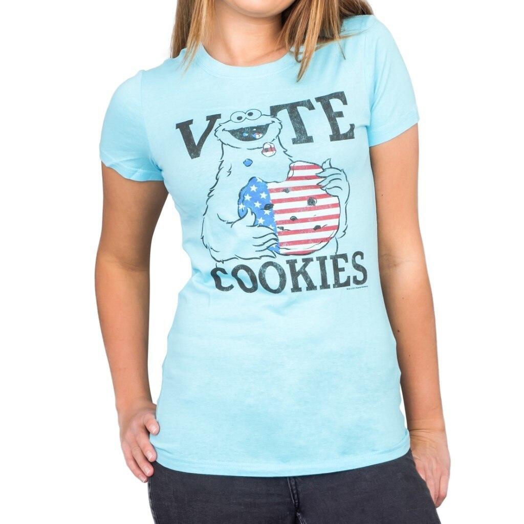 Sesame Street Vote Cookies Cookie Monster T-Shirt-tvso