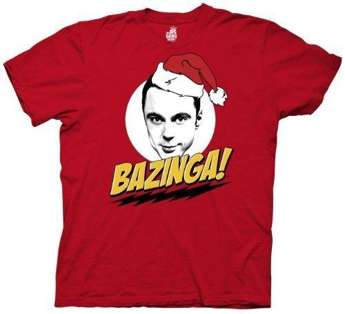Sheldon Cooper Bazinga Santa Hat Adult T-Shirt-tvso