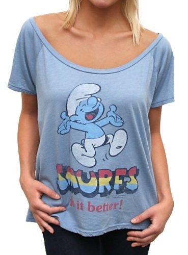 Smurfs Do It Better Off The Shoulder Flirt Mystic T-shirt-tvso
