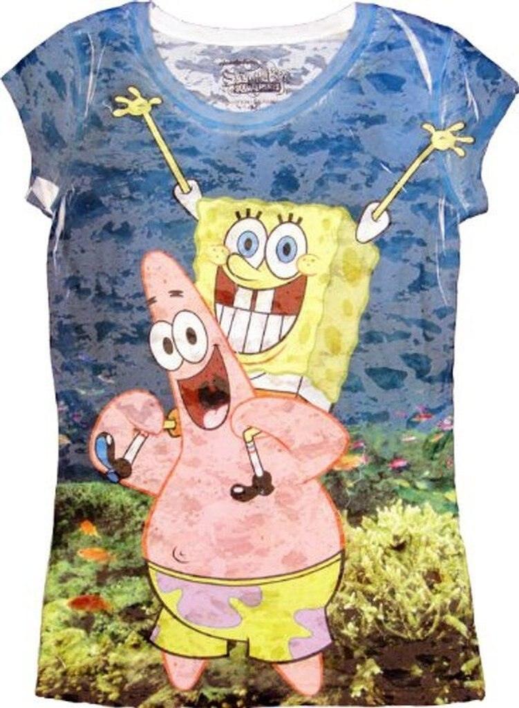 Spongebob SquarePants Underwater Bob With Patrick Sublimation T-shirt-tvso