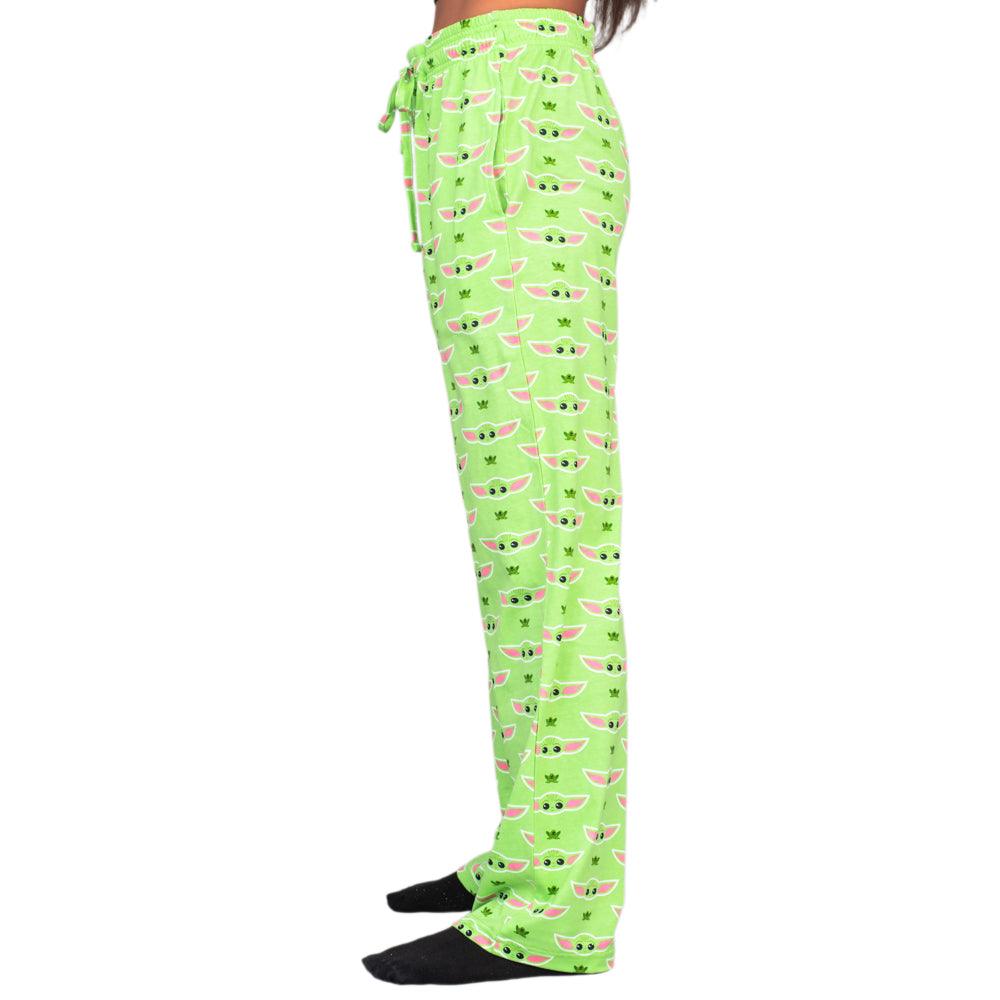 Star Wars Baby Yoda and Frogs Pajamas Green Lounge Pants