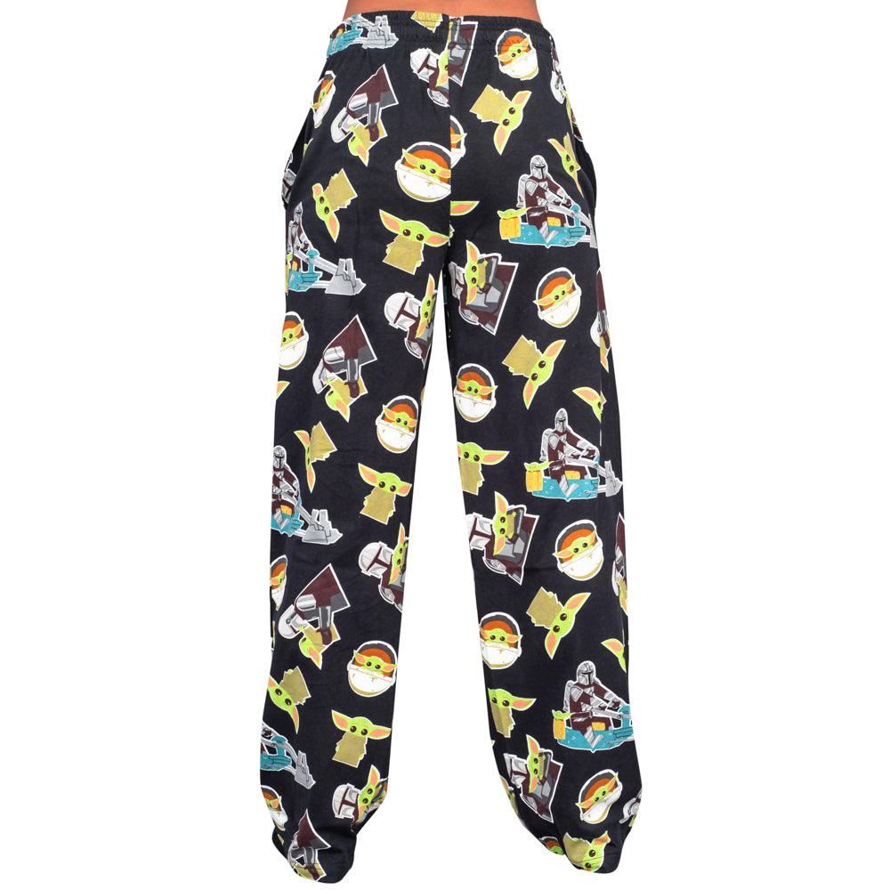 Star Wars The Mandalorian Baby Yoda Pajamas Black Lounge Pants - TVStoreOnline