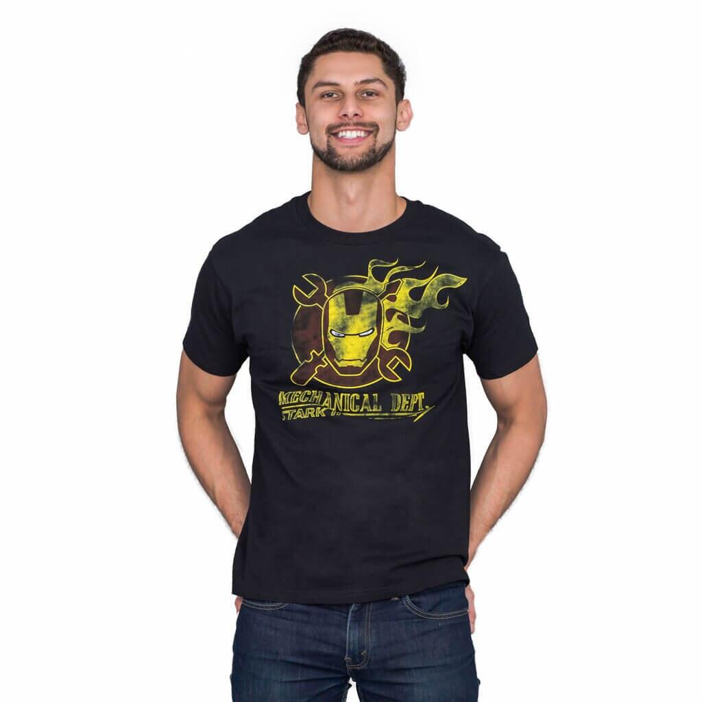 Stark Industries Mechanical Department Vintage Distressed T-Shirt-tvso