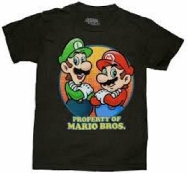 Nintendo Property of Super Mario Mario and Luigi Boys Black