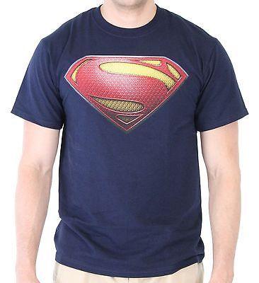 DC Superman Man of Steel Shield Logo Adult Navy Blue T-shirt - Superman - | TV Store Online
