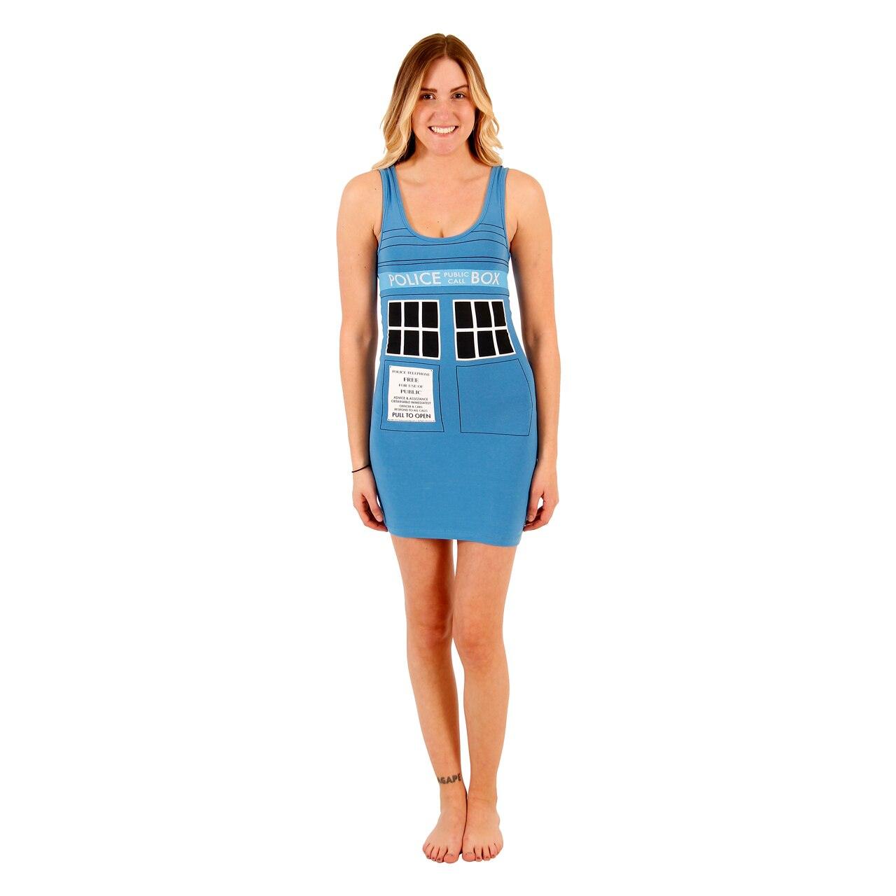 TARDIS Police Box Costume Tank Dress-tvso