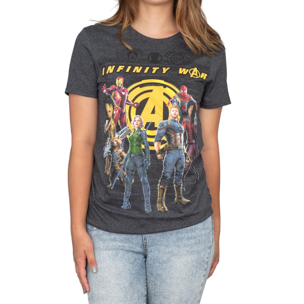 The Avengers Infinity War Group Shot Charcoal T-shirt-tvso