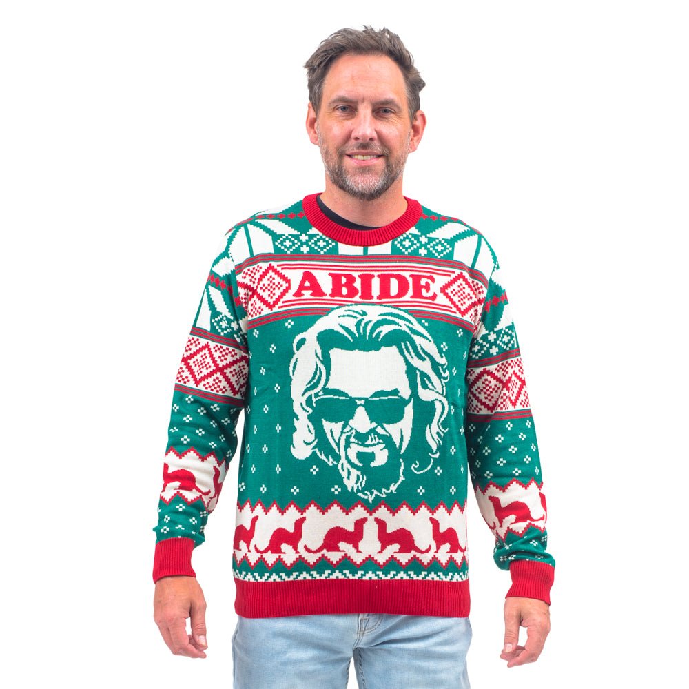 The Big Lebowski Dude Abide Marmot Bowling Unisex Ugly Christmas Sweater - TVStoreOnline