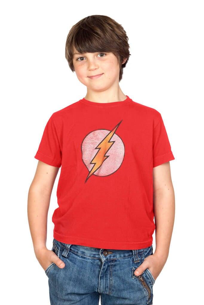 The Flash Lightning Bolt Faded Logo Youth T-shirt-tvso