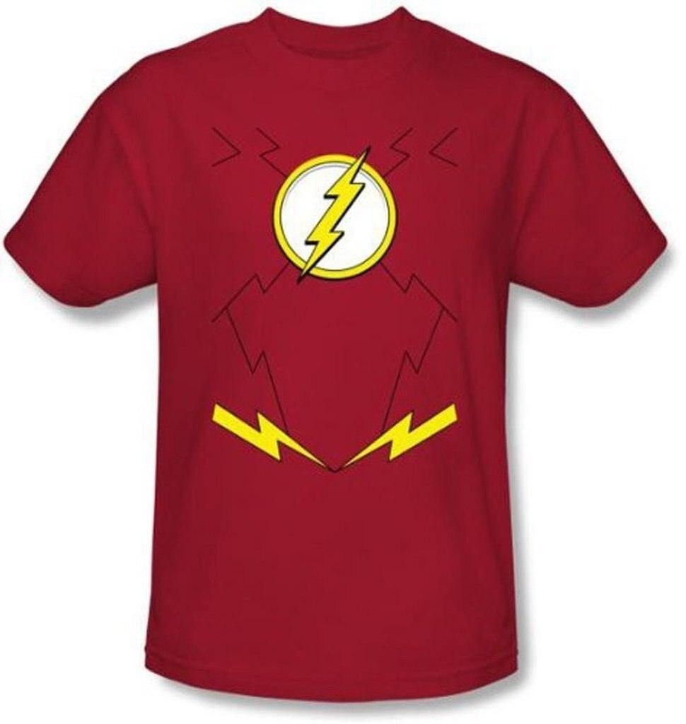 The Flash Uniform Costume Adult Red T-Shirt-tvso