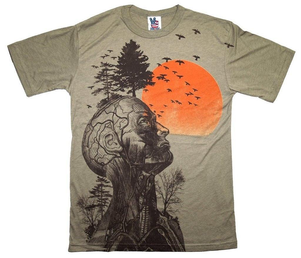The Hangover Alan Human Tree Dark Khaki T-Shirt-tvso
