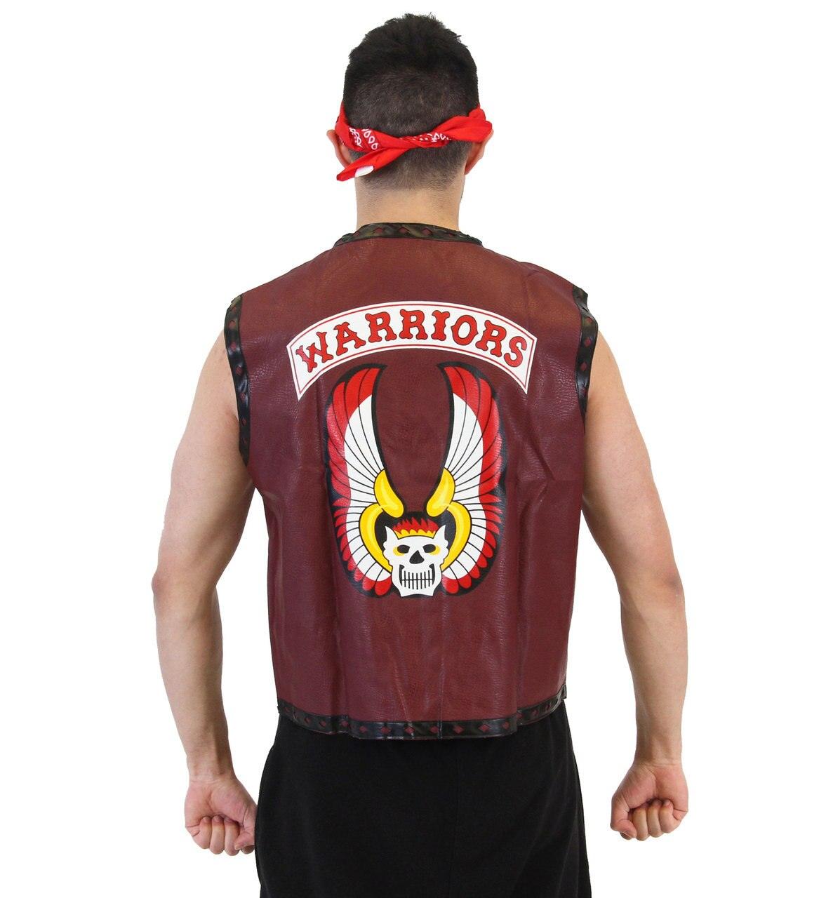 The Warriors Gang Member Emblem Leather Vest Jacket and Bandana-tvso