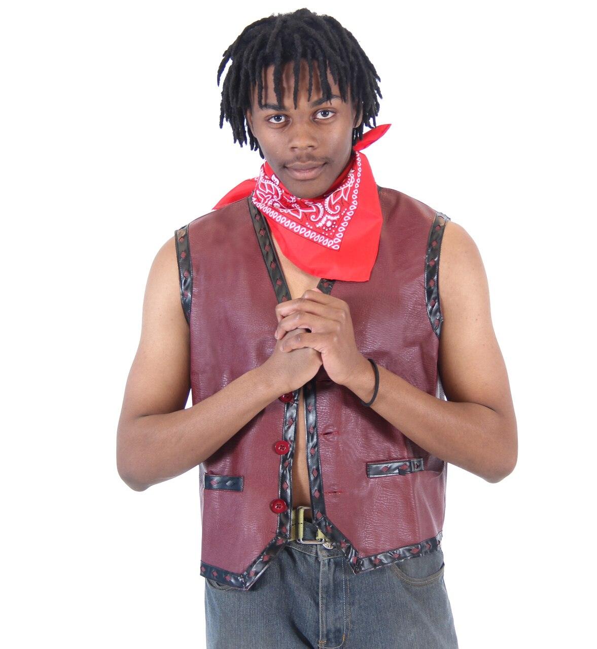 The Warriors Gang Member Emblem Leather Vest Jacket and Bandana-tvso