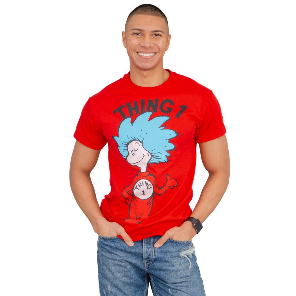 Thing 1 and Thing 2 Shirts | Dr. Seuss Thing 1 or Thing 2 Adult Red T-shirt