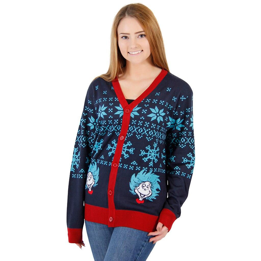 Things 1 & 2 Ugly Christmas Sweater Cardigan-tvso