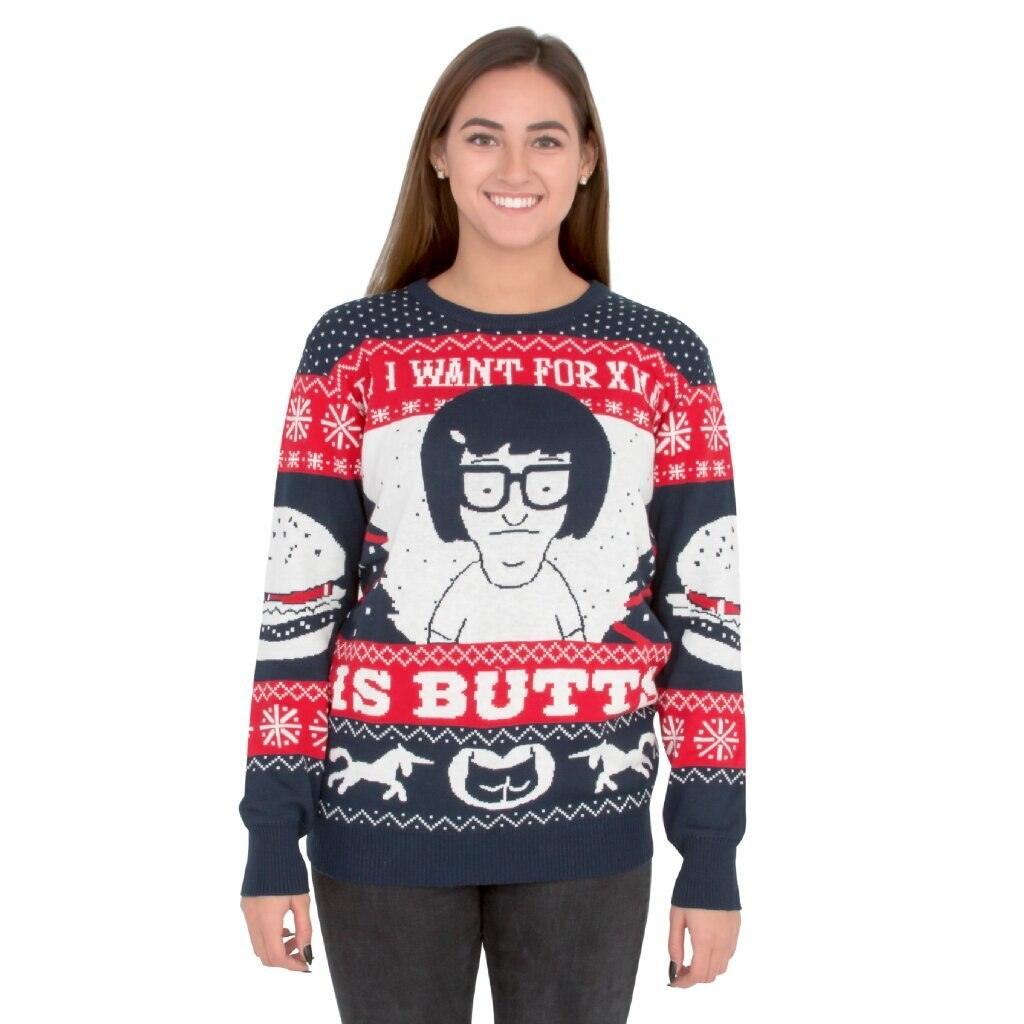 Tina All I Want for Xmas...Bob's Burgers Funny Christmas Sweater - TVStoreOnline