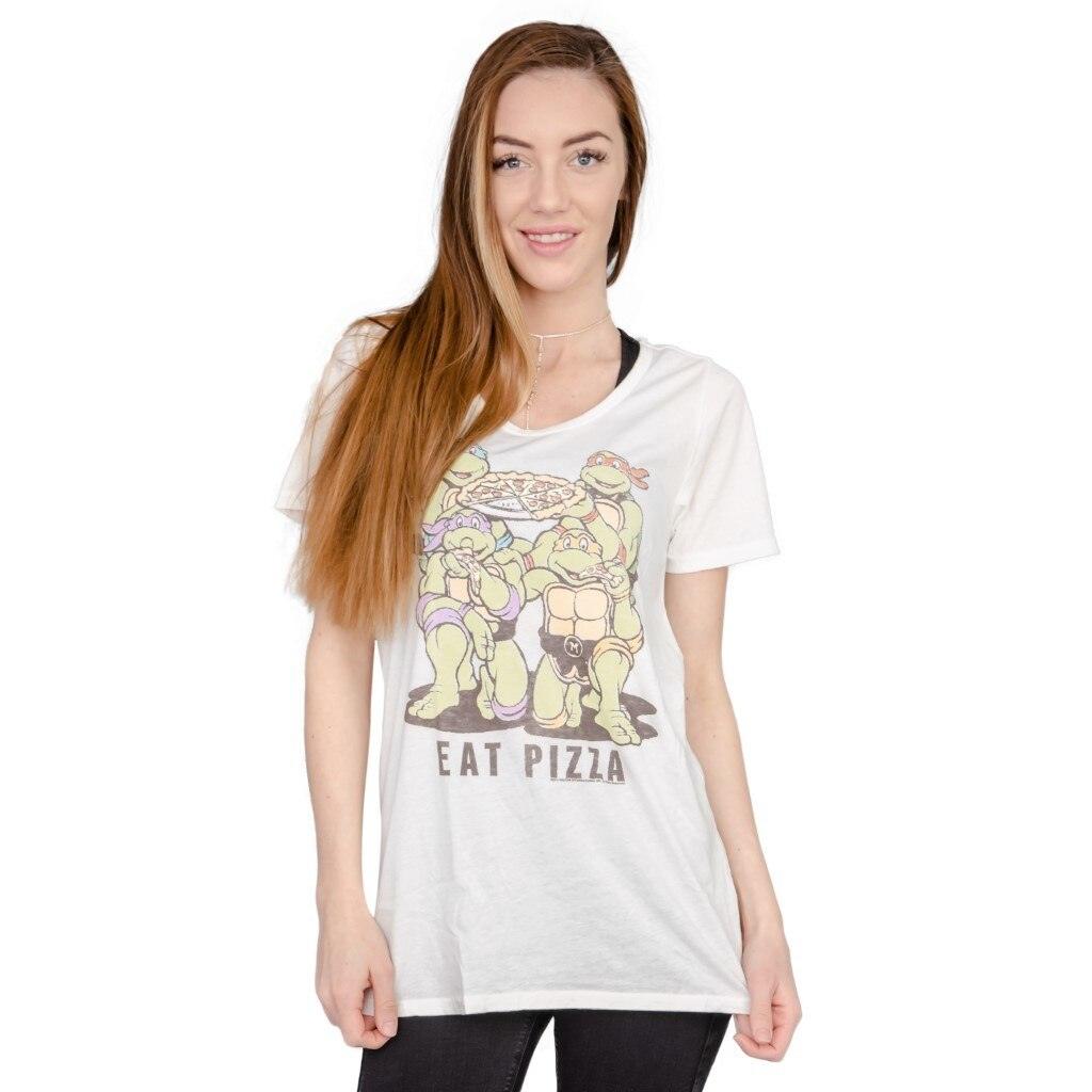 TMNT Eat Pizza Juniors T-Shirt-tvso